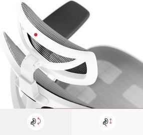 Fotel biurowy Diablo V-Basic, zgodny z normą BHP, kolor biało-szary