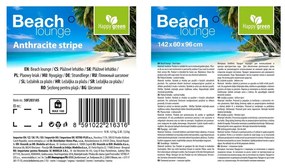 Happy Green Leżak plażowy antracytowy, 142 x 60 x 96 cm