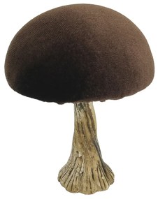 Dekoracja Velvet Mushroom 10 cm brown