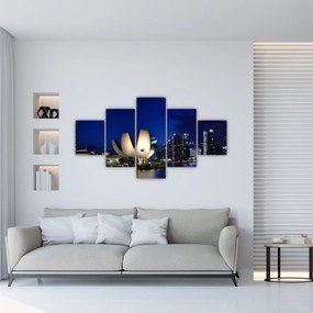 Obraz Singapuru nocą (125x70 cm)