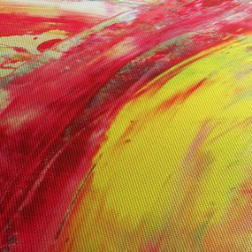 Obraz abstrakcji - malarstwo (z zegarem) (90x30 cm)