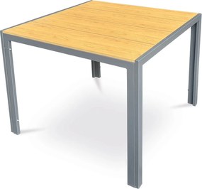 Autronic Stół ogrodowy, metal, polywood, brązowy, AZ T-S1209 OAK