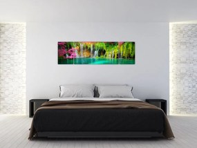Obraz - Wodospad, Jeziora Plitwickie, Chorwacja (170x50 cm)