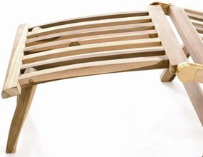 Leżak Garth z drewna tekowego z podnóżkiem