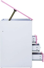 Różowo-białe biurko dziecięce z uchylnym blatem F6-L91