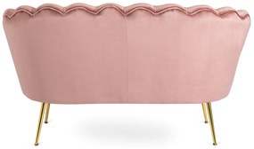 Sofa ZENDAYA Dwuosobowa Różowa Muszelka Glamour do Salonu