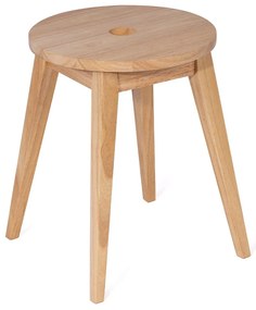 Stołek z litego drewna kauczukowego w jasnym naturalnym kolorze Club – Bonami Essentials