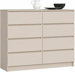 Kaszmirowa wysoka komoda z 8 szufladami P6-M23