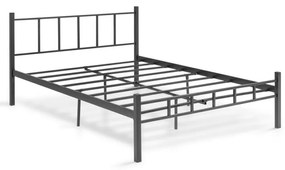 Metalowe łóżko dwuosobowe ORMEL 160x200 cm, czarne, nośność 200 kg