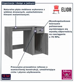 Biurko  młodzieżowe szary dąb sonoma - Fizz