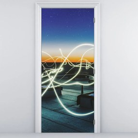 Fototapeta na drzwi - Widok nieba z dachu (95x205cm)