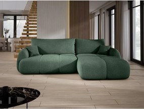 Narożnik COCO z funkcją spania, poduszkami i pojemnikiem NowOrNever 37 Ciemno Zielony