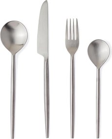 Sztućce 16 szt. ze stali nierdzewnej w kolorze srebra dla 4 osób Bronte – Bizzotto