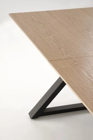 Stół rozkładany HENRY 180(300)x100 dąb naturalny/czarny HALMAR