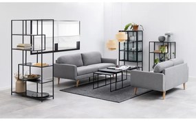 Stoliki z blatem w dekorze marmuru w kolorze matowej czerni zestaw 3 szt. 60x120 cm Infinity – Actona