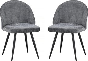 Zestaw 2 krzeseł materiałowych "Samuel" - 53 x 51 x 82 cm - Szary