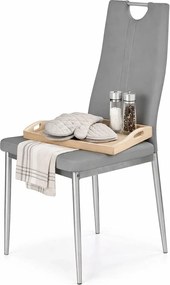 Popielate Krzesło Tapicerowane Do Kuchni L2-B77