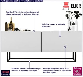 Szafka rtv na nóżkach biała A7-E37