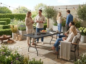 Stół cateringowy CATERON 70x180 cm, brązowy