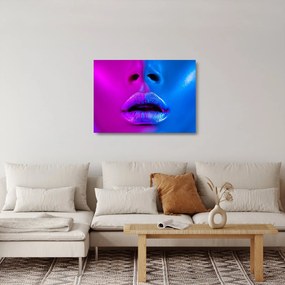 Obraz na szkle kolorowych ust (70x50 cm)