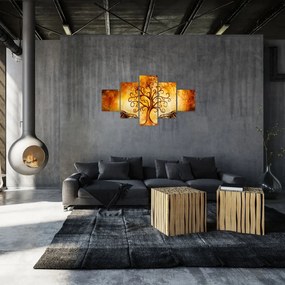 Naturalny abstrakcyjny obraz drzewa (125x70 cm)