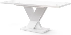 Rozkładany stół w wysokim połysku Dixon biały