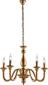 Żyrandol Lucca Antique Gold Wood 5 świateł 116 Ø62 BL271-5-OR