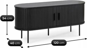 Szafka RTV do Salonu Dwudrzwiowa TRISH 120 cm Czarna Nowoczesna
