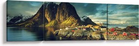 Obraz wioski rybackiej w Norwegii (170x50 cm)