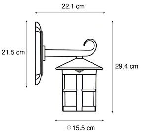 Zewnetrzna Klasyczna lampa ścienna zewnętrzna antyczne złoto IP44 - Herb klasyczny/Antyczny Oswietlenie zewnetrzne