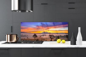 Szkło do Kuchni na Ścianę Tajemniczy Bór We Mgle