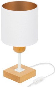 Lampka nocna stołowa CL-TI-DWE10x10BU-WE buk biała 1xE27