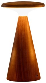 Lampa stołowa LED w ciemnym naturalnym kolorze z drewnianym kloszem (wysokość 14 cm) Sylva – Gingko