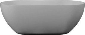 Massi Wanna wolnostojąca owalna z konglomeratu 160 x 75 cm RONA Grey mat / połysk przelew typu SLIM cienki rant