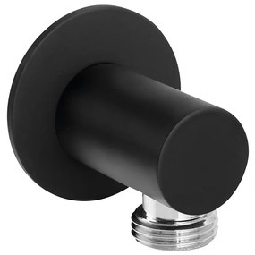 Przyłącze do prysznica z mosiądzu w kolorze matowej czerni ø 5 cm – Sapho