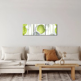 Obraz abstrakcji z drzewami (z zegarem) (90x30 cm)