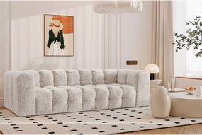 Sofa czteroosobowa BALOO, tkanina szenilowa + bukla, Ecru