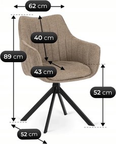 Zestaw Stół Rozkładany VERONA 160-240 cm Dąb/Czarny i 4 Krzesła MUMBAI Beżowe