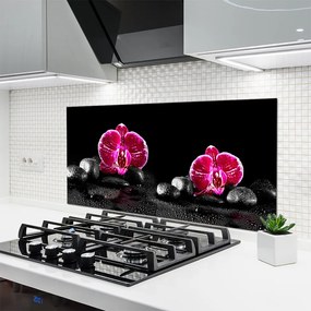 Panel Szklany do Kuchni Biała Orchidea W Zbliżeniu