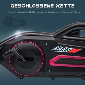 HOMCOM Gokart dla dzieci z regulowanym siedzeniem, pojazd na pedały, z ręcznym hamulcem, 3-8 lat, do zabawy na zewnątrz, Różowy