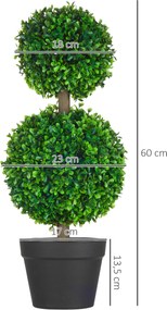 HOMCOM Sztuczna bukszpanowa roślina w zestawie 2 sztuk