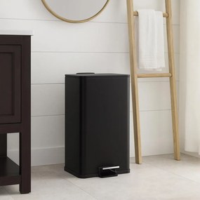 Metalowy kosz na śmieci DELTA, czarny, 30 l