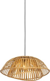 Orientalna lampa wisząca czarna z naturalnym bambusem 62 cm - Pua