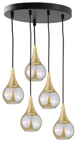 Żyrandol na lince LACRIMA HONEY 5xE27/60W/230V śr. 45 cm