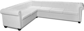 6-osobowy biały narożnik w stylu Chesterfield S4-R07