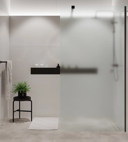 Ścianka prysznicowa Walk-in szkło satynowe matowe 8 mm MOLIS Satin Round MASSI I Różne rozmiary : Kolor profili kabiny - złoty szczotkowany, Szerokość ścianki - 90 cm , Typ montażu - WALK in FIX (Do ściany)