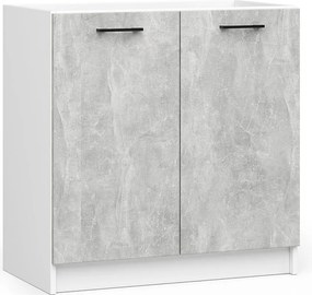 Szafka kuchenna pod zlewozmywak AKORD S80 system OLIWIA Biała 80 cm 2 drzwi kolor Beton mat 1 półka 80x46x82 cm