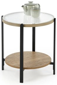 Stolik kawowy KAMALA S 53cm dąb naturalny/czarny HALMAR