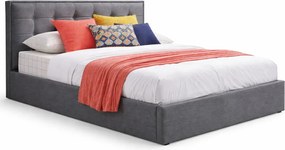 Szare dwuosobowe łóżko do sypialni 160x200 cm - Piazzi