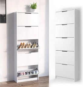 Wózek na buty biały 59x22x169 luca